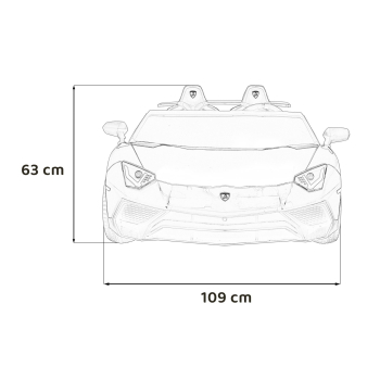 Auto Lamborghini Aventador SV na akumulator dla 2 dzieci Szary + Pilot 2,4 GHz + Pianka EVA + Audio LED